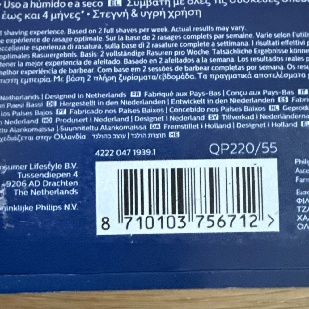 Philips Norelco One Blade Shaving Replacement Blades 2 Pack QP220/55